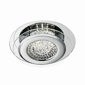 Searchlight Vesta LED Chrome & Crystal Ceiling Flush soft glow ceiling light