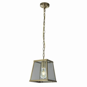 Searchlight Voyager 1 Light Brass & Glass Ceiling Lantern soft glow ceiling light