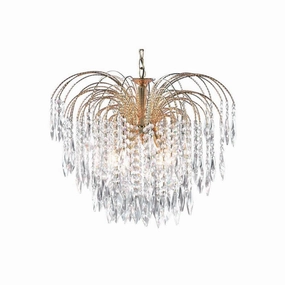 Searchlight Waterfall 5 Light Gold & Crystal Ceiling Pendant - Open Box sleek LED ceiling lamp
