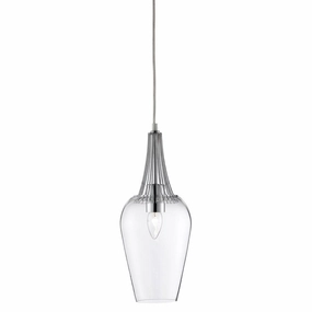 Searchlight Whisk Chrome & Clear Glass Ceiling Pendant soft glow ceiling light