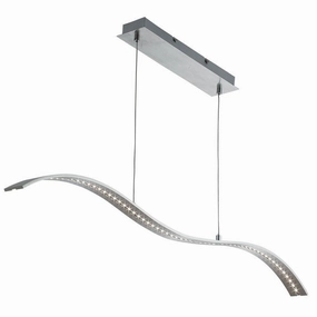 Searchlight Wing LED Silver Wavey Ceiling Pendant Bar soft glow ceiling light