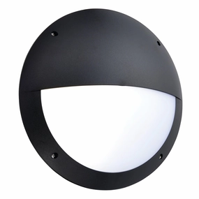 Seran Eyelid Black Bulkhead Light with Microwave Sensor IP65 12W weatherproof garden light