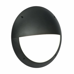 Seran Eyelid Black Outdoor Bulkhead Light IP65 12W weatherproof garden light