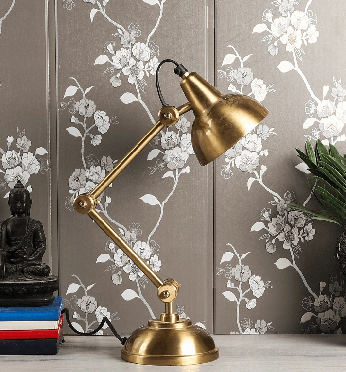 Shiny Gold Adjustable Iron Study Lamp