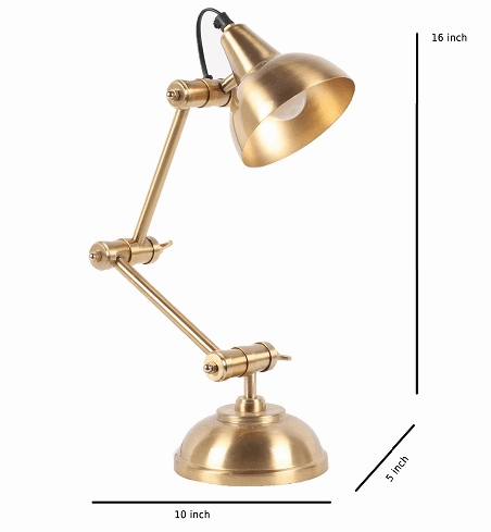 Shiny Gold Adjustable Iron Study Lamp