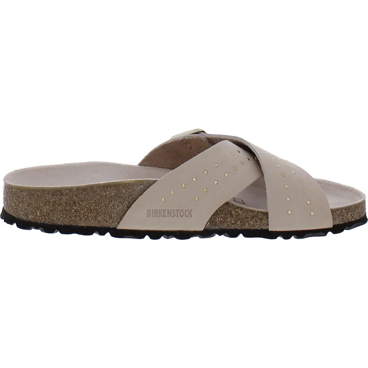 Siena Rivets Womens Nubuck Footbed Slide Sandals