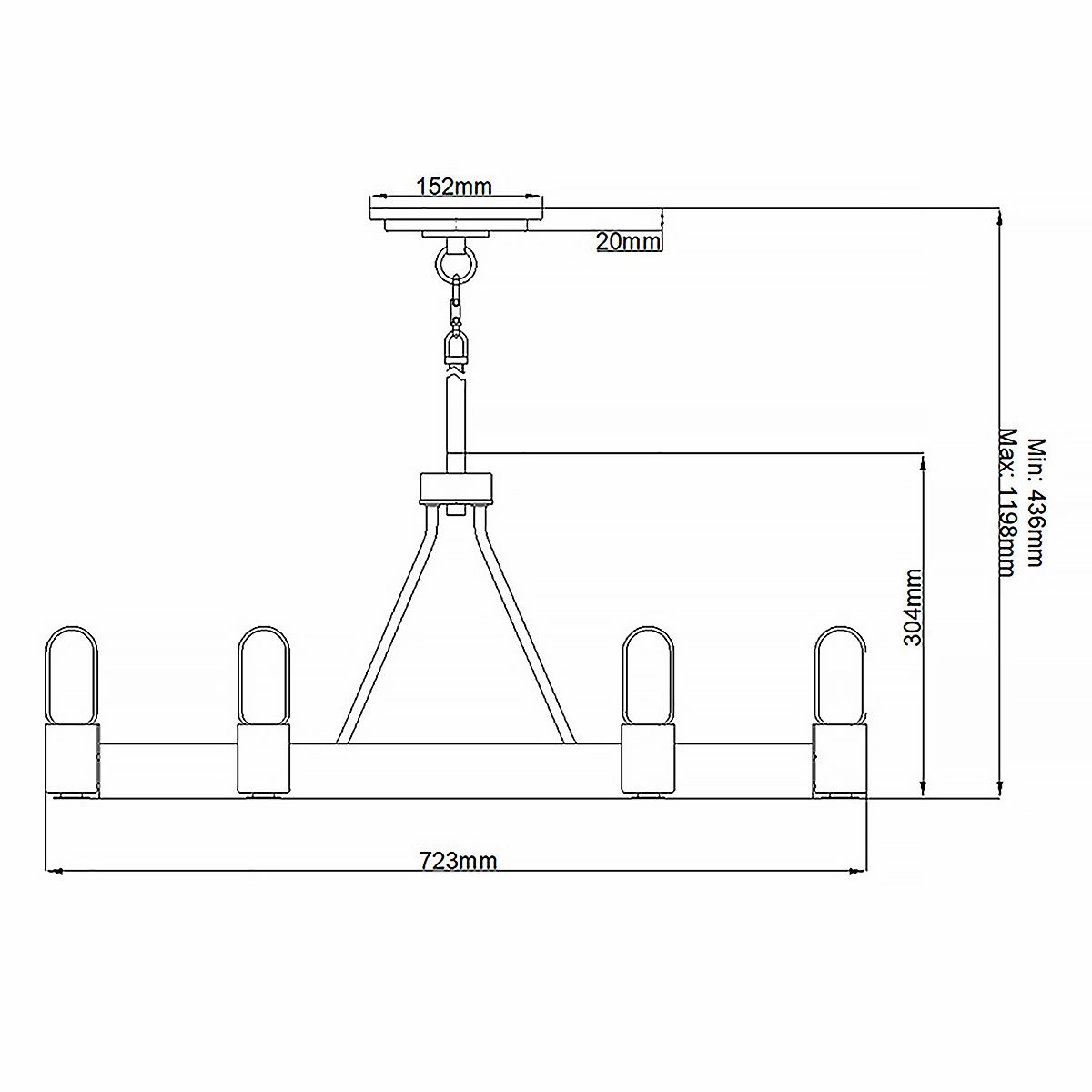 Silas 6 Light Zinc Pendant or Semi Flush Ceiling Light