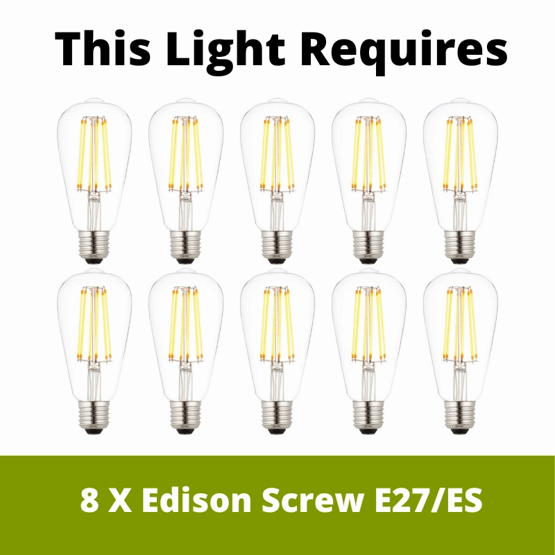 Silas 8 Light Zinc Pendant or Semi Flush Ceiling Light