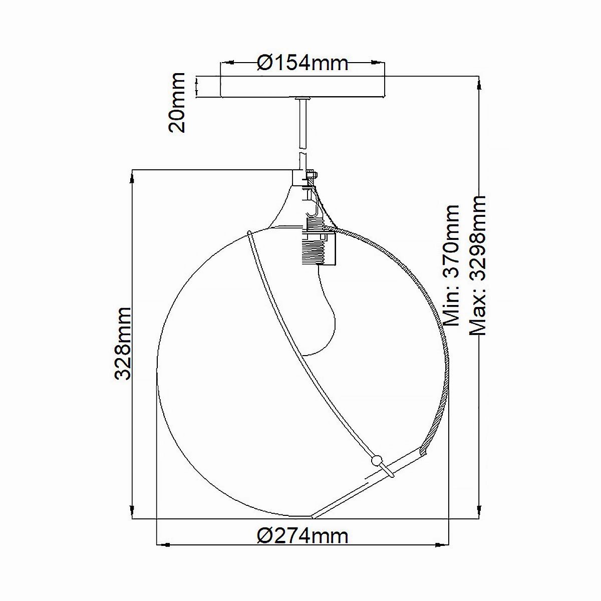 Skye 1 Light Brass Ceiling Pendant Light