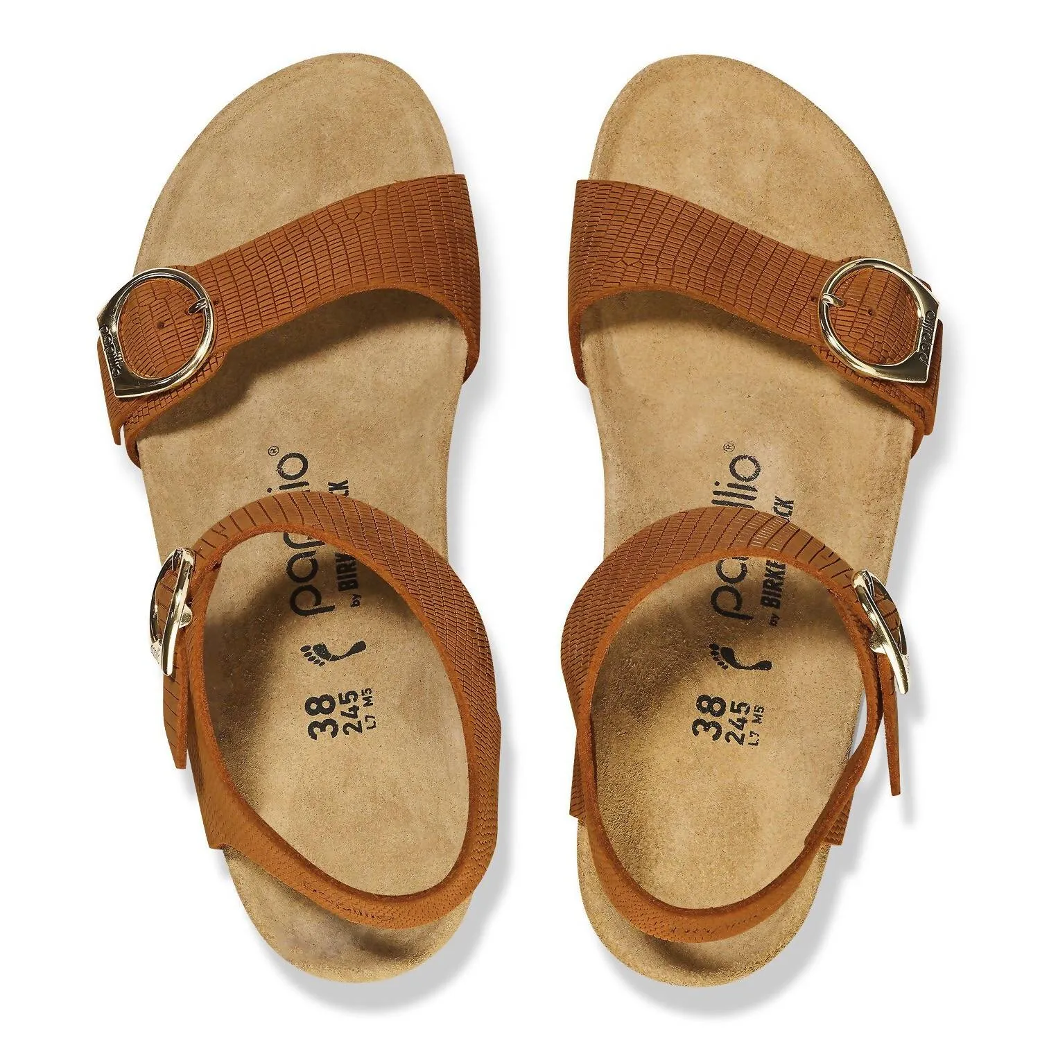Soley Ring-Buckle Wedge Sandal In Burnt Orange