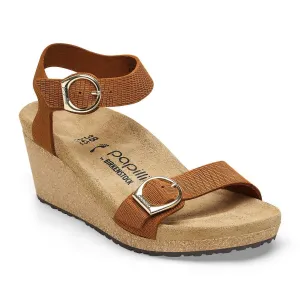 Soley Ring-Buckle Wedge Sandal In Burnt Orange