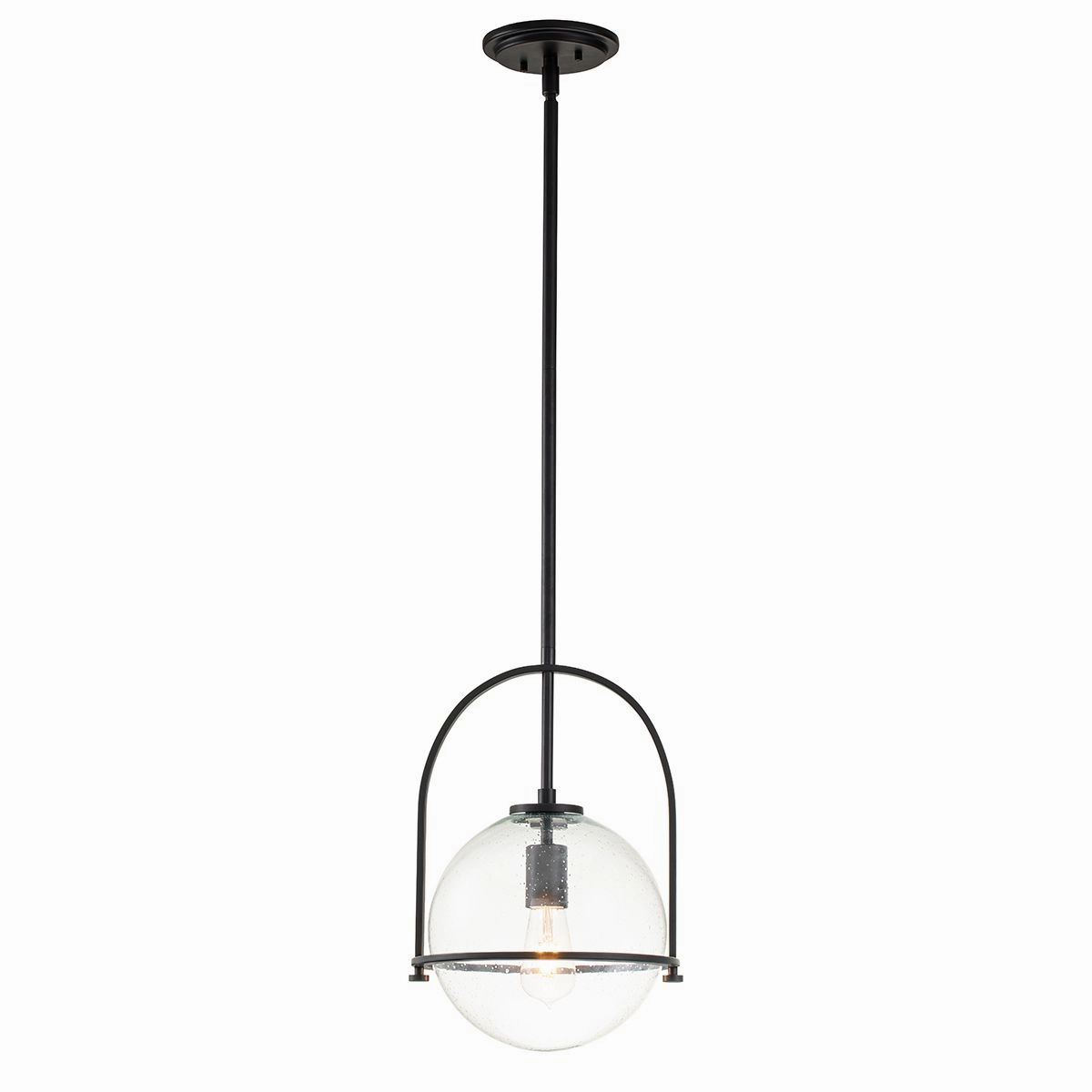 Somerset 1 Light Medium Black and Clear Pendant Light flush mount ceiling fixture