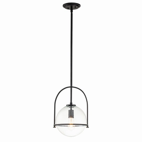 Somerset 1 Light Medium Black and Clear Pendant Light flush mount ceiling fixture