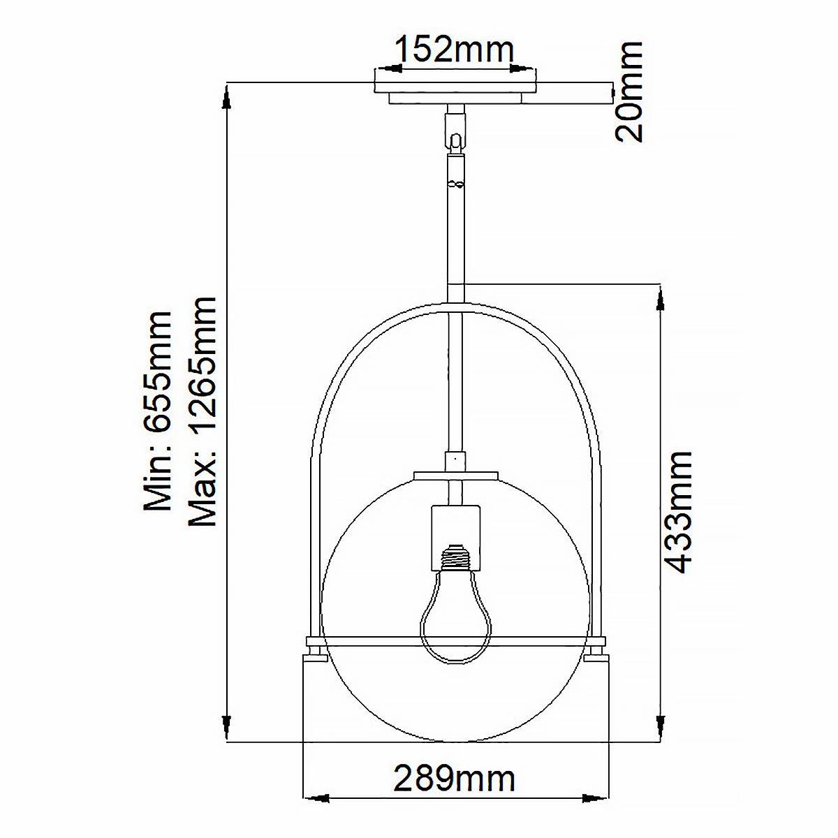 Somerset 1 Light Medium Black Pendant Light