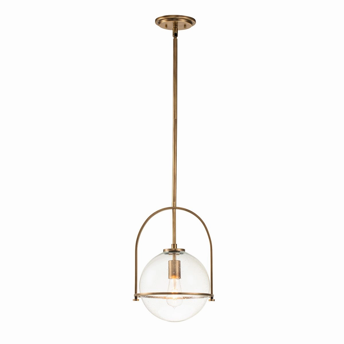 Somerset 1 Light Medium Brass and Clear Pendant Light flush mount ceiling fixture