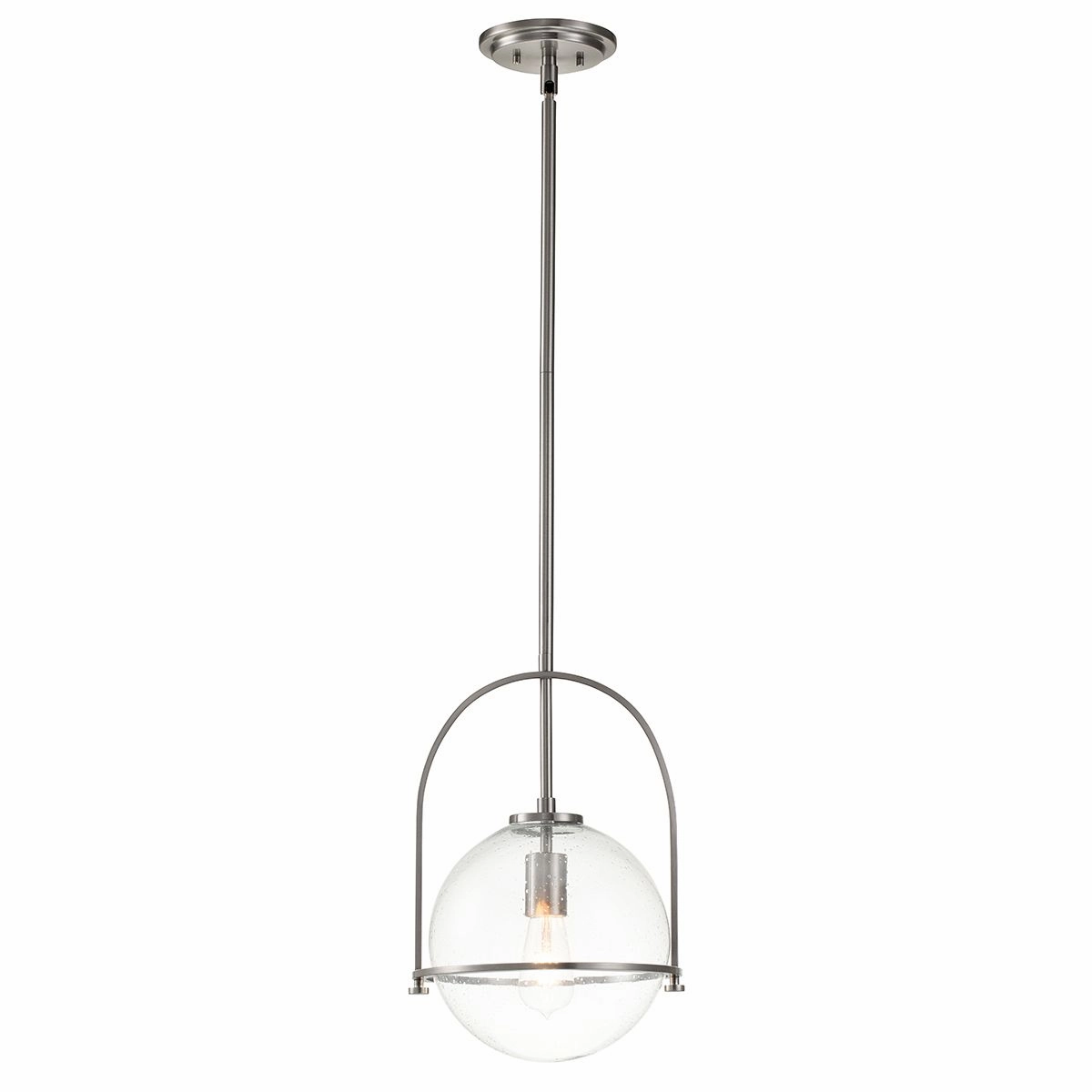 Somerset 1 Light Medium Nickel and Clear Pendant Light flush mount ceiling fixture