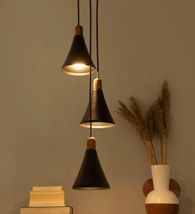 Sonnico Wood 3 Cluster Pendant Light decorative ceiling fixture