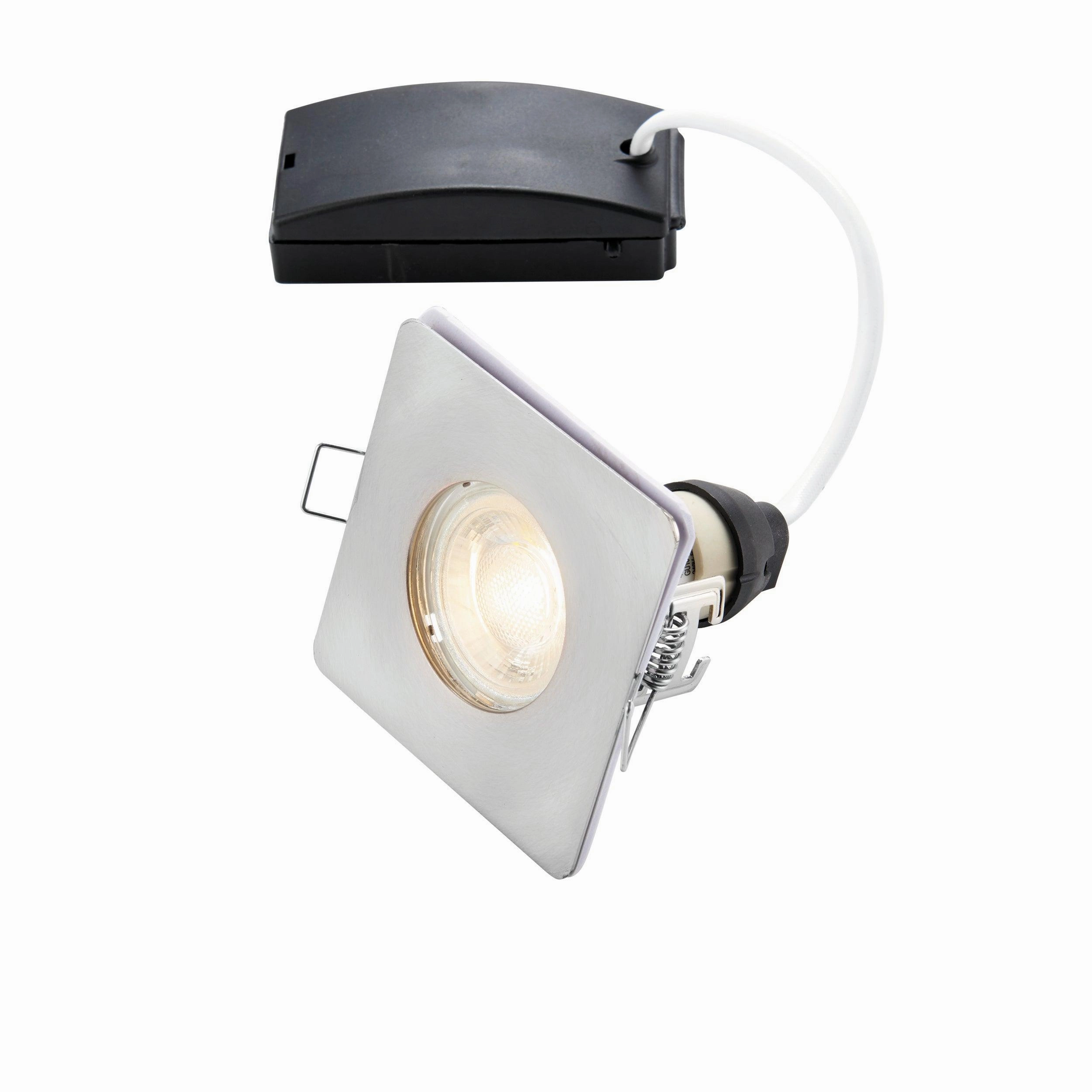 Speculo Brushed Chrome Square Recessed Light IP65 50W