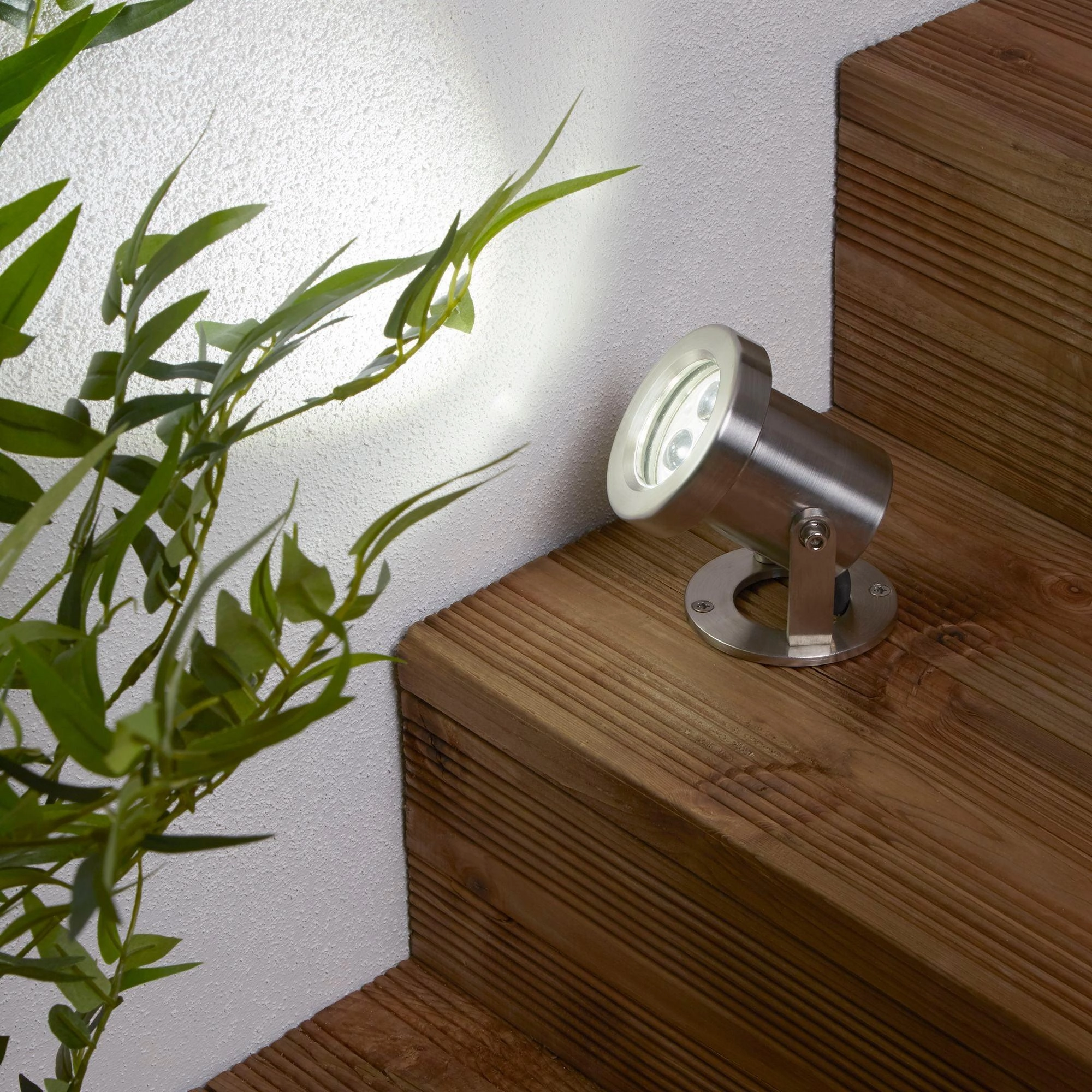 Spikey Outdoor LED Stainless Steel Spotlight - Searchlight