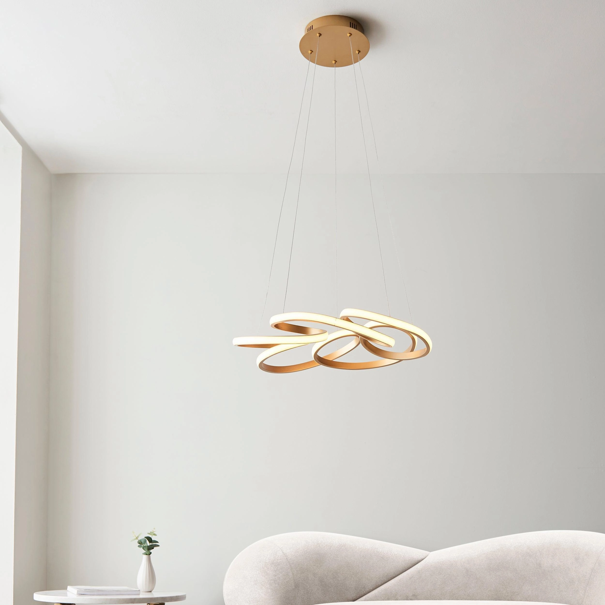 Spiral Gold Modern LED Ceiling Pendant Light