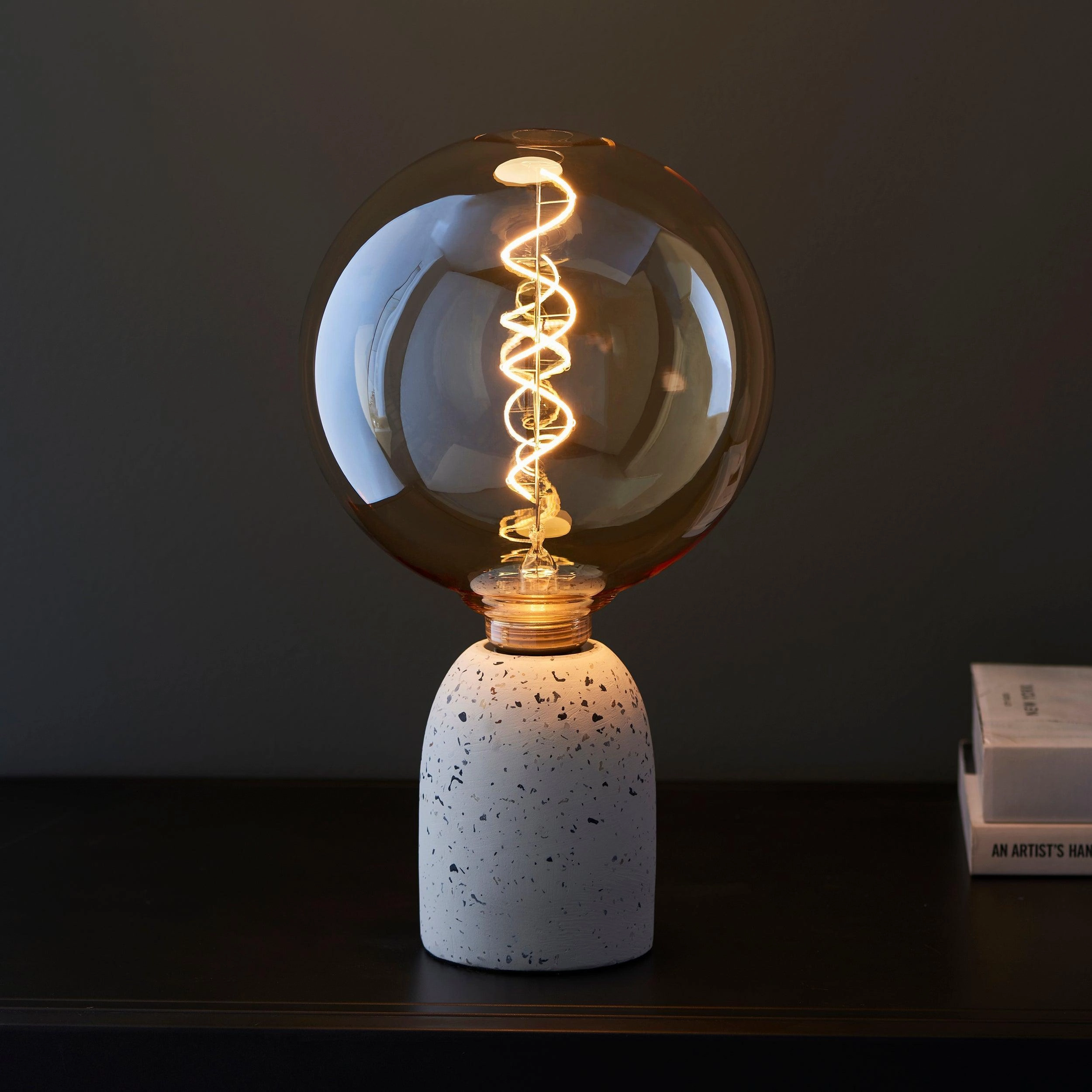 Spiral Large Amber Tinted Globe Filament 4w LED Light Bulb