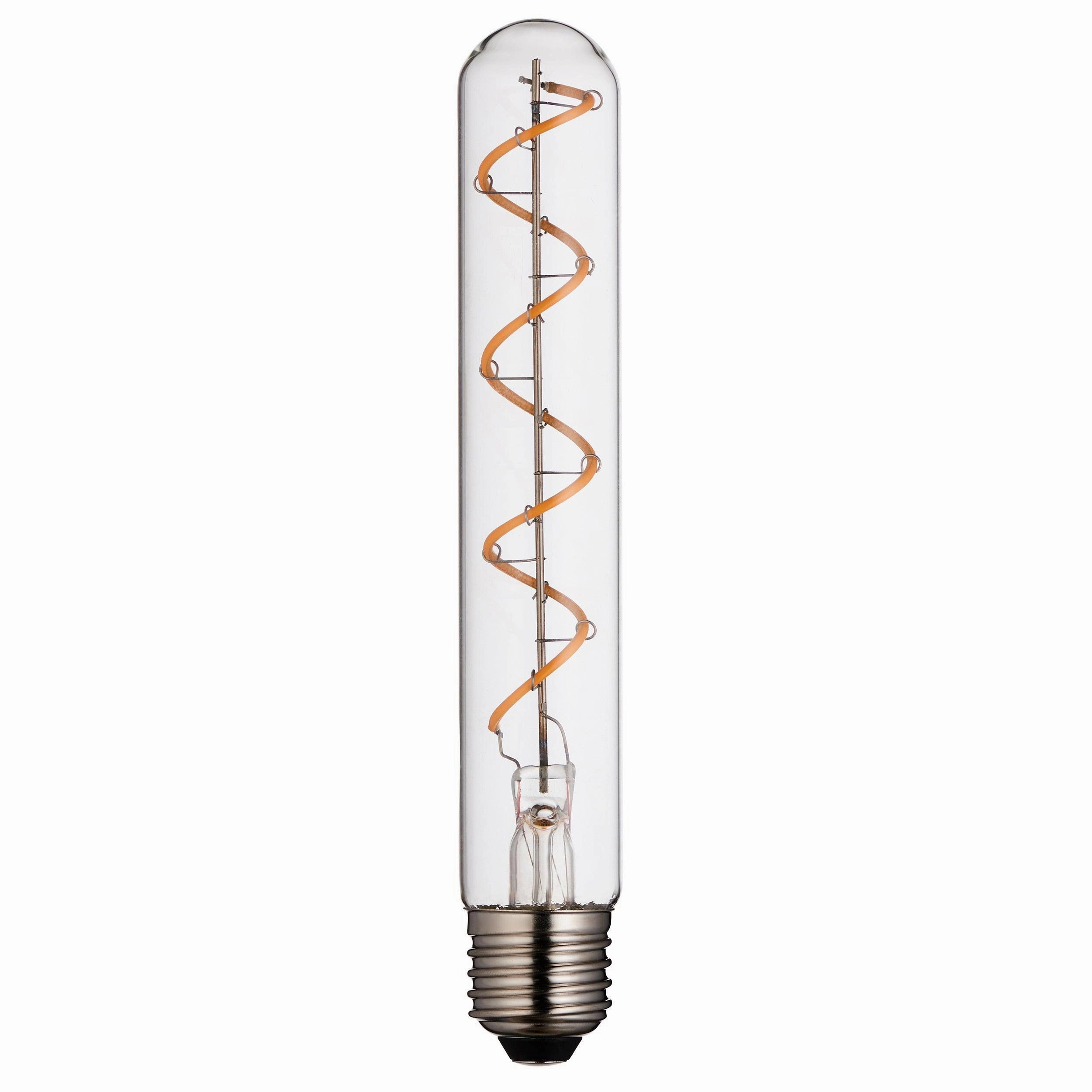 Spiral Tubular E27 Filament Clear Glass 4W LED Light Bulb