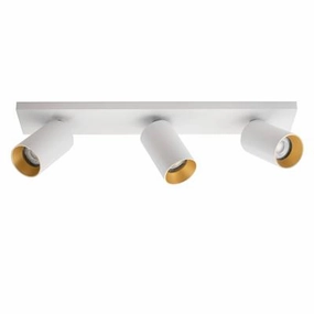 SPOTON3 HVID/GULD tall arc lamp for living room