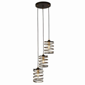 Spring 3 Light Multi-Drop Black & Gold Ceiling Pendant sleek LED ceiling lamp