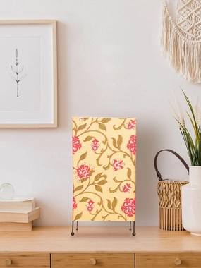 Square Four Leg Yellow Floral Table Lamp decorative ceiling fixture