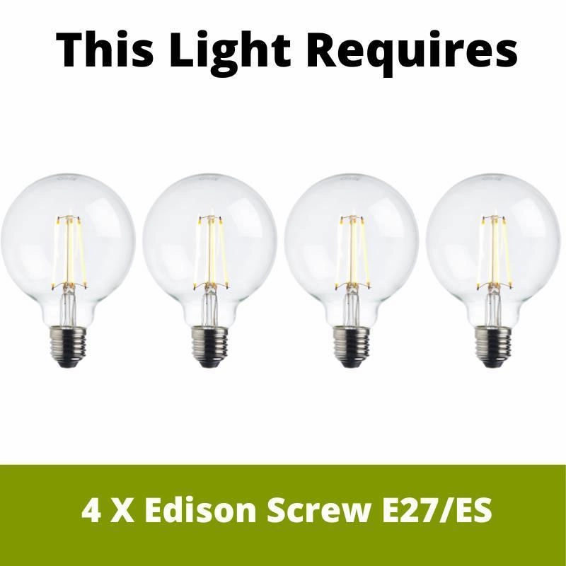 Square Woven Bamboo Wood 4 Light Ceiling Flush Searchlight