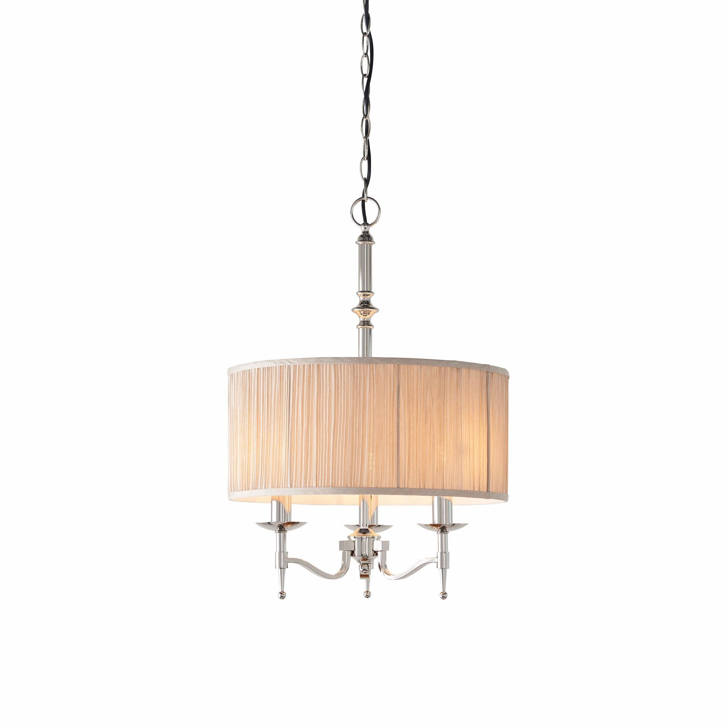 Stanford Polished Nickel Finish 3 Light Pendant