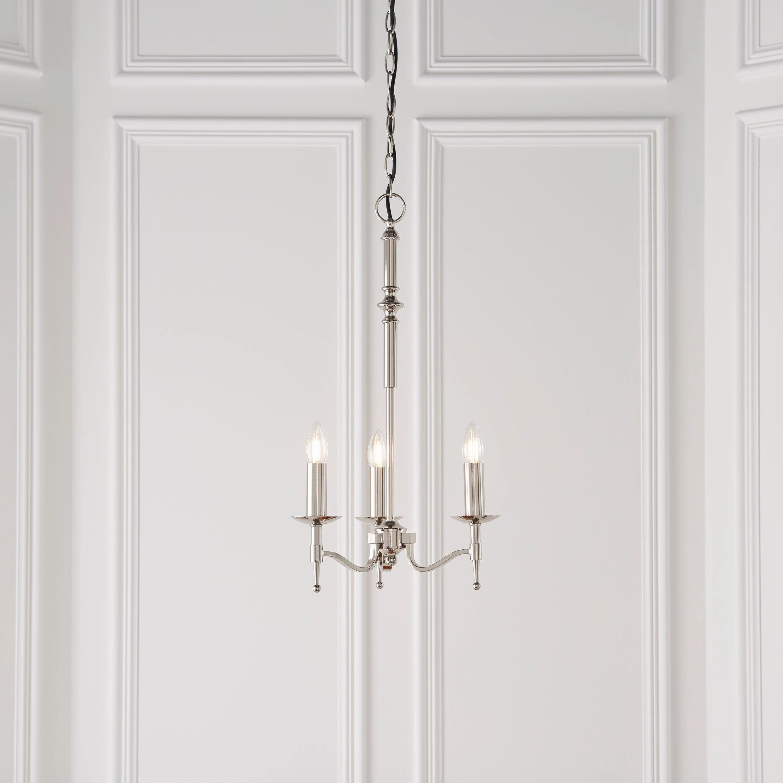 Stanford Polished Nickel Finish 3 Light Pendant