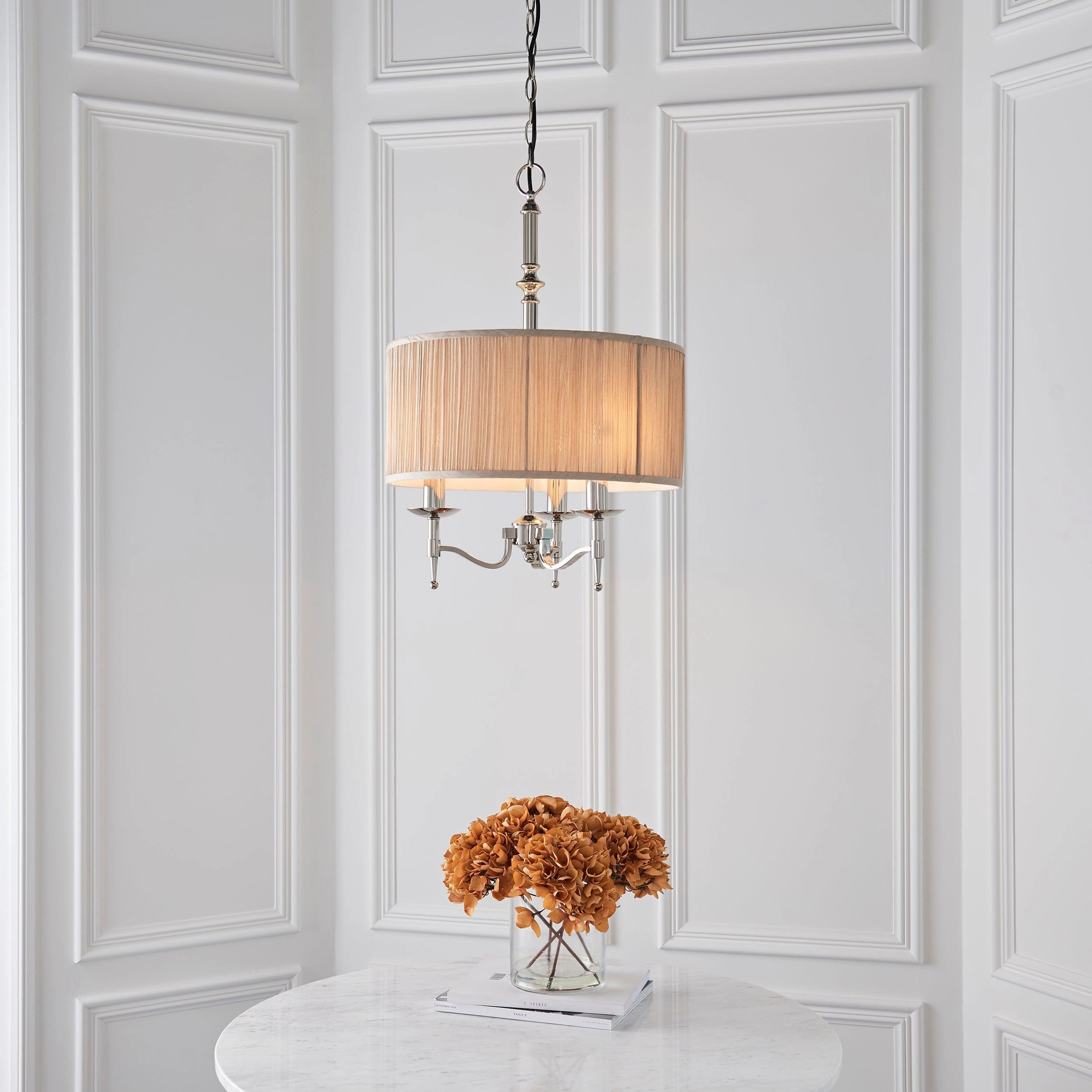 Stanford Polished Nickel Finish 3 Light Pendant