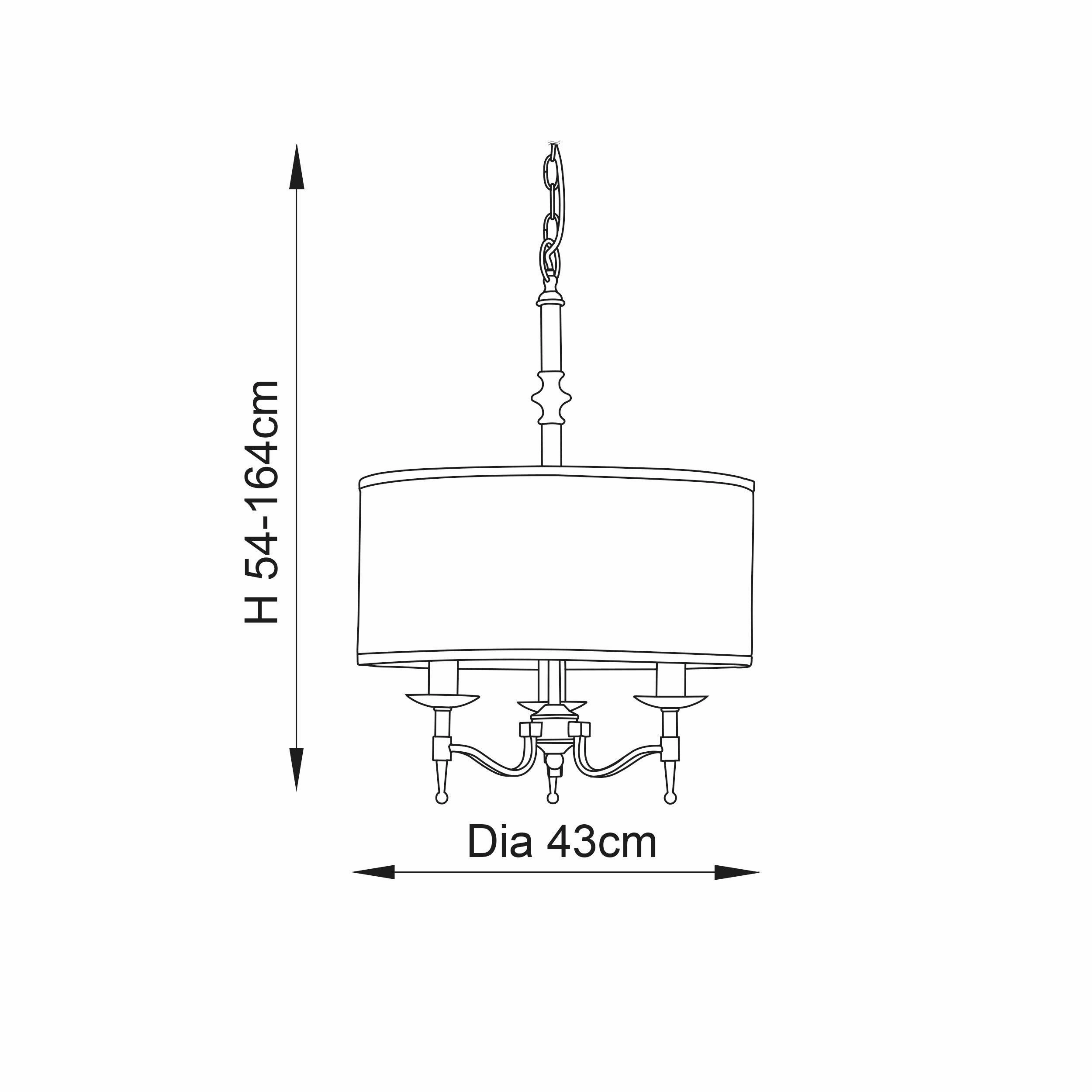 Stanford Polished Nickel Finish 3 Light Pendant
