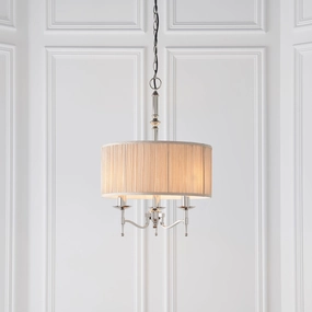 Stanford Polished Nickel Finish 3 Light Pendant white ceiling lamp