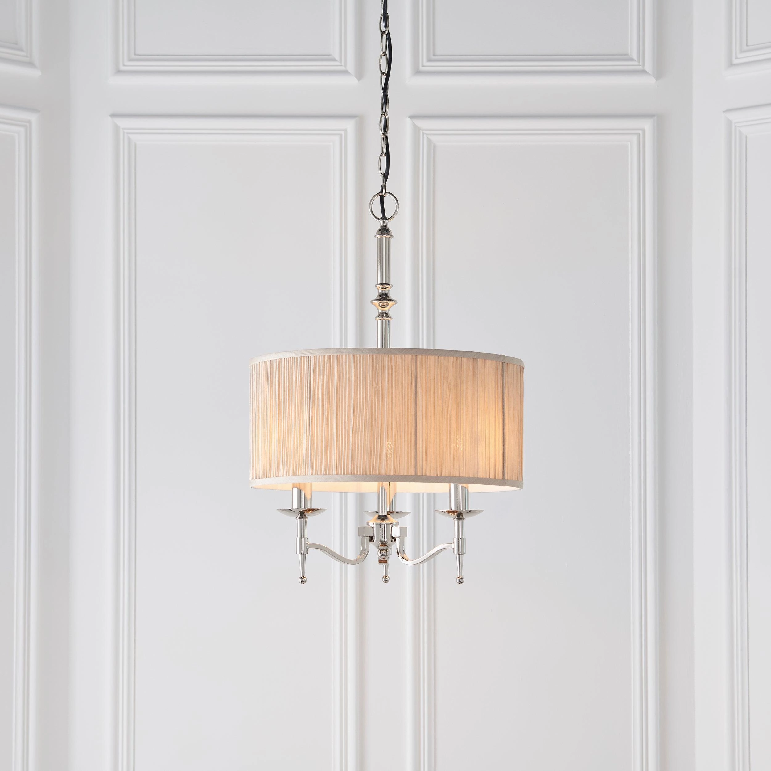 Stanford Polished Nickel Finish 3 Light Pendant sleek LED ceiling lamp