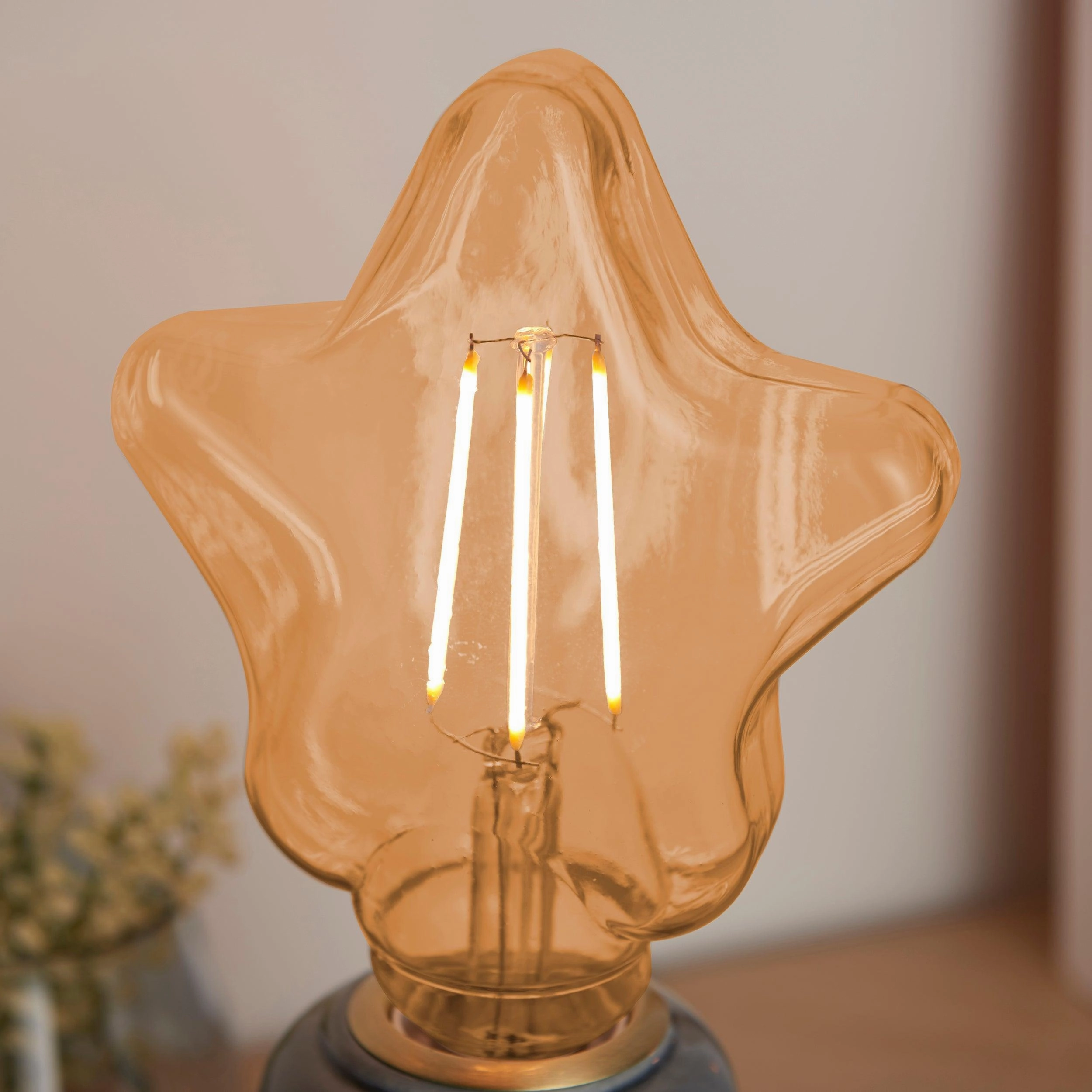 Star Shaped E27 Decorative Amber Tinted LED 4w LED Light Bulb