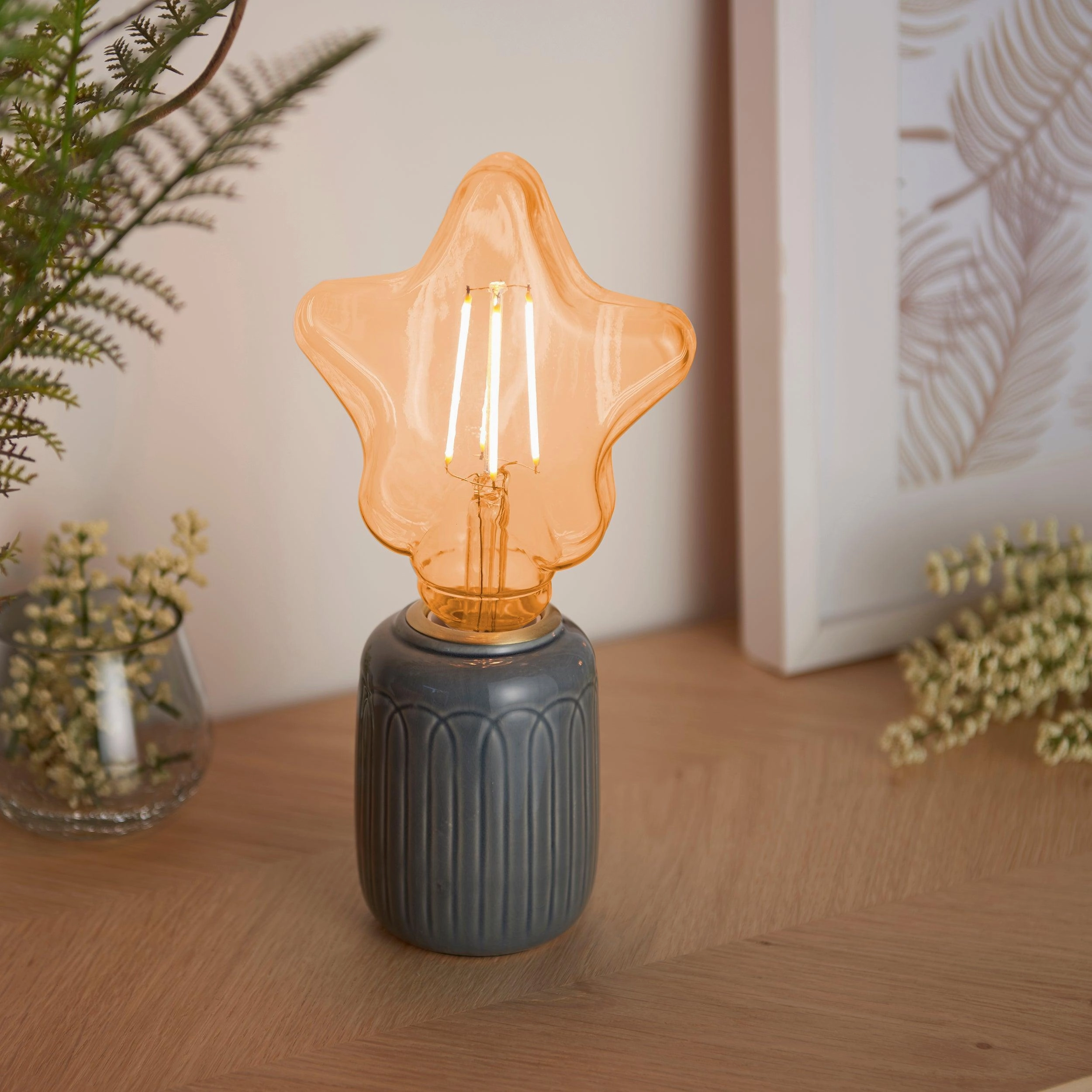 Star Shaped E27 Decorative Amber Tinted LED 4w LED Light Bulb