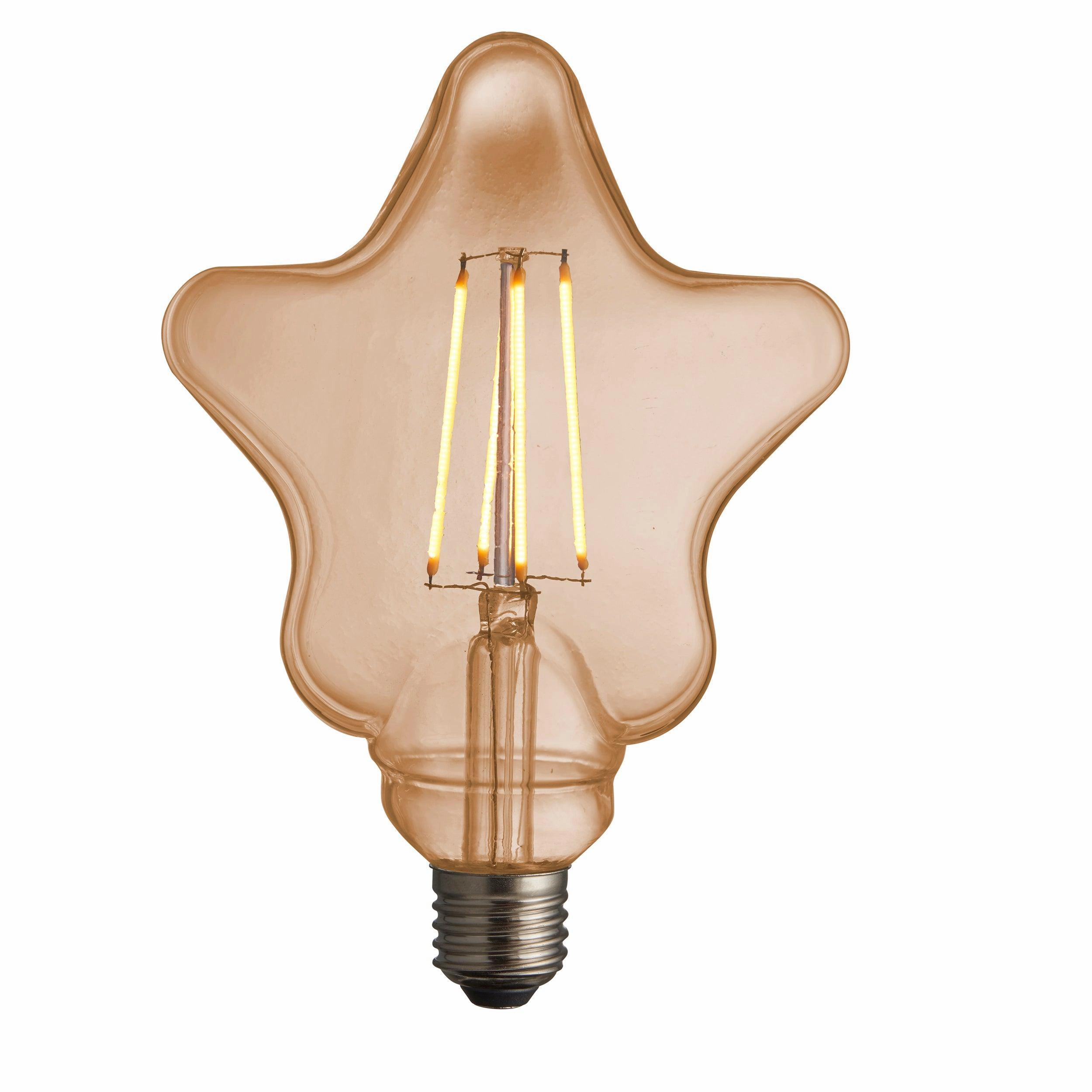 Star Shaped E27 Decorative Amber Tinted LED 4w LED Light Bulb contemporary ceiling fixture