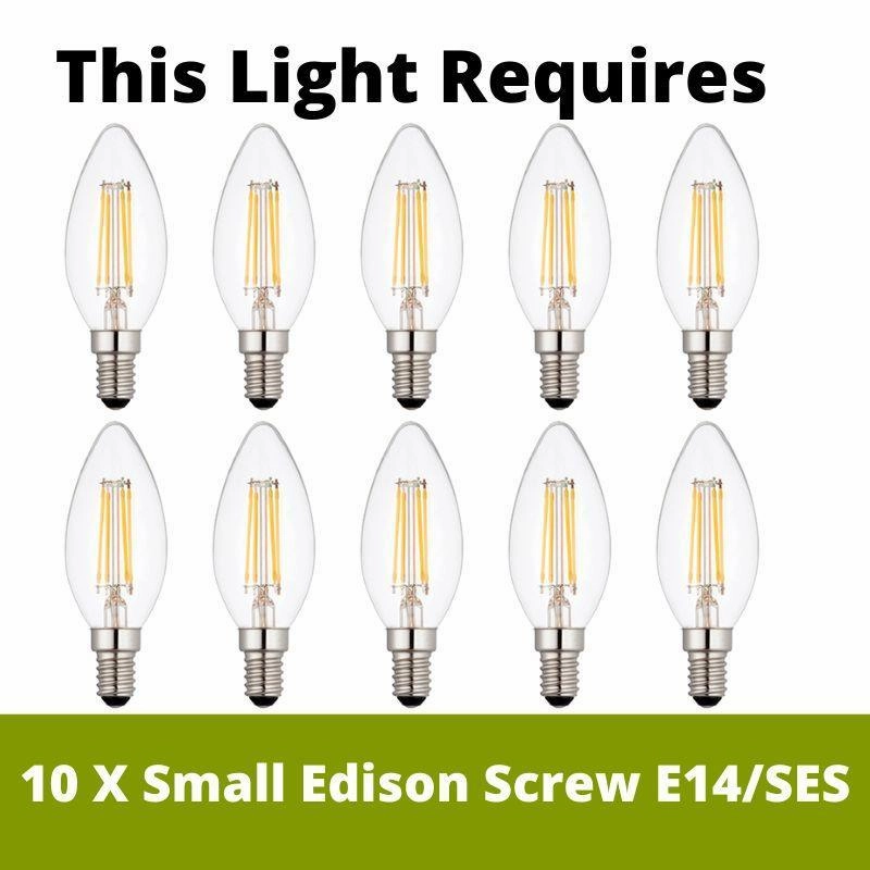 Starburst 10 Light Chrome & Crystal Glass Ceiling Pendant