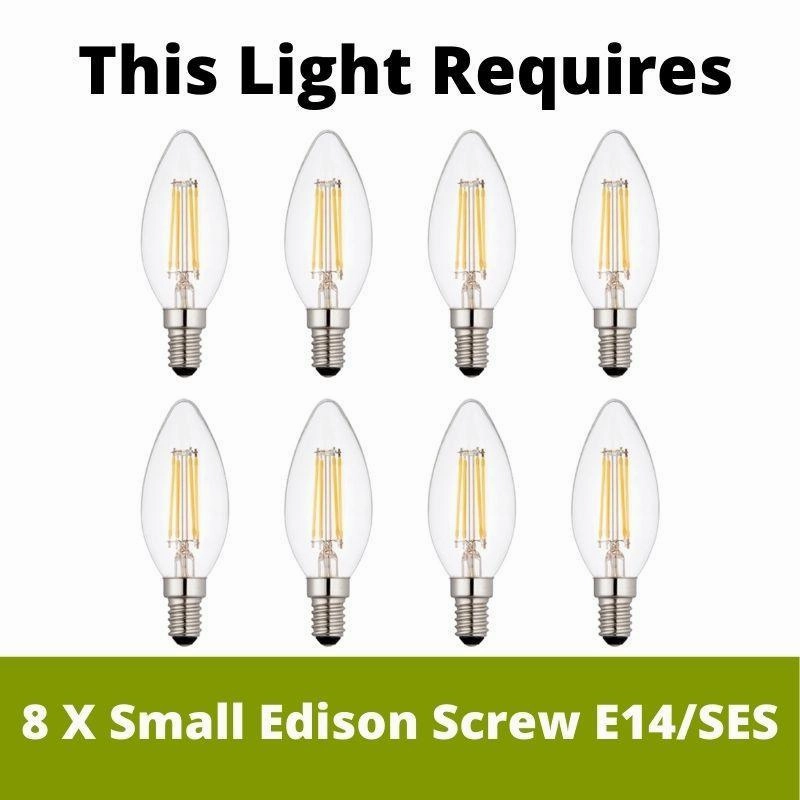 Starburst 8 Light Chrome & Crystal Glass Ceiling Pendant