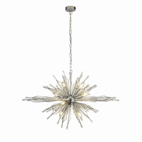 Starburst 8 Light Chrome & Crystal Glass Ceiling Pendant soft glow ceiling light