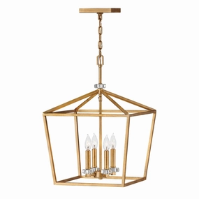 Stinson 4 Light Large Brass Pendant or Semi Flush Ceiling Light flush mount ceiling fixture