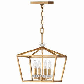 Stinson 4 Light Medium Brass Pendant or Semi Flush Ceiling Light flush mount ceiling fixture