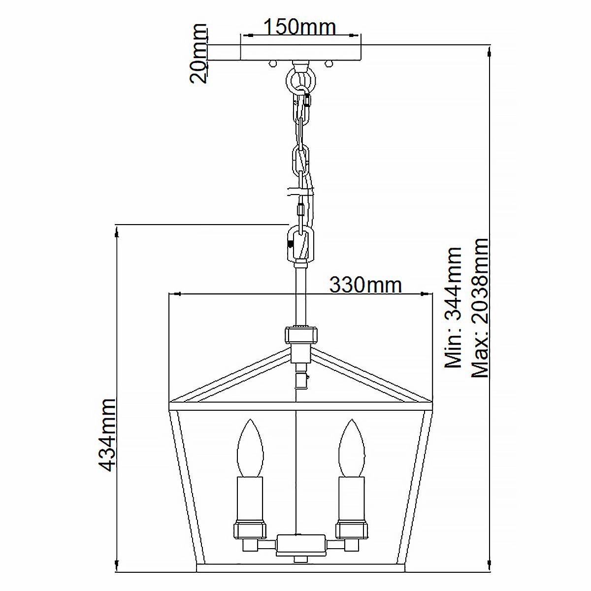Stinson 4 Light Medium Nickel Pendant or Semi Flush Ceiling Light
