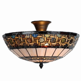 Stretford Tiffany Semi Flush Ceiling Light recessed ceiling spot lamp