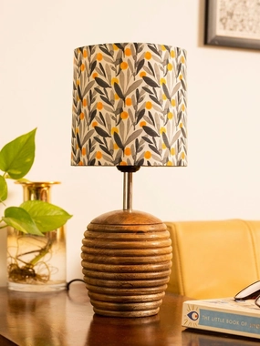Stripped Brown Lamp with Yellow Leaves multicolor shade decorative ceiling fixture