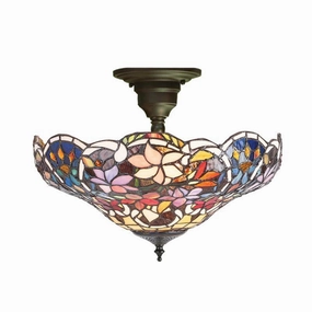 Sullivan Semi-Flush Tiffany Stained Glass Ceiling Light recessed ceiling spot lamp