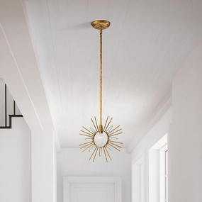 Sun King Gold Leaf Modern Ceiling Pendant Light flush mount ceiling fixture