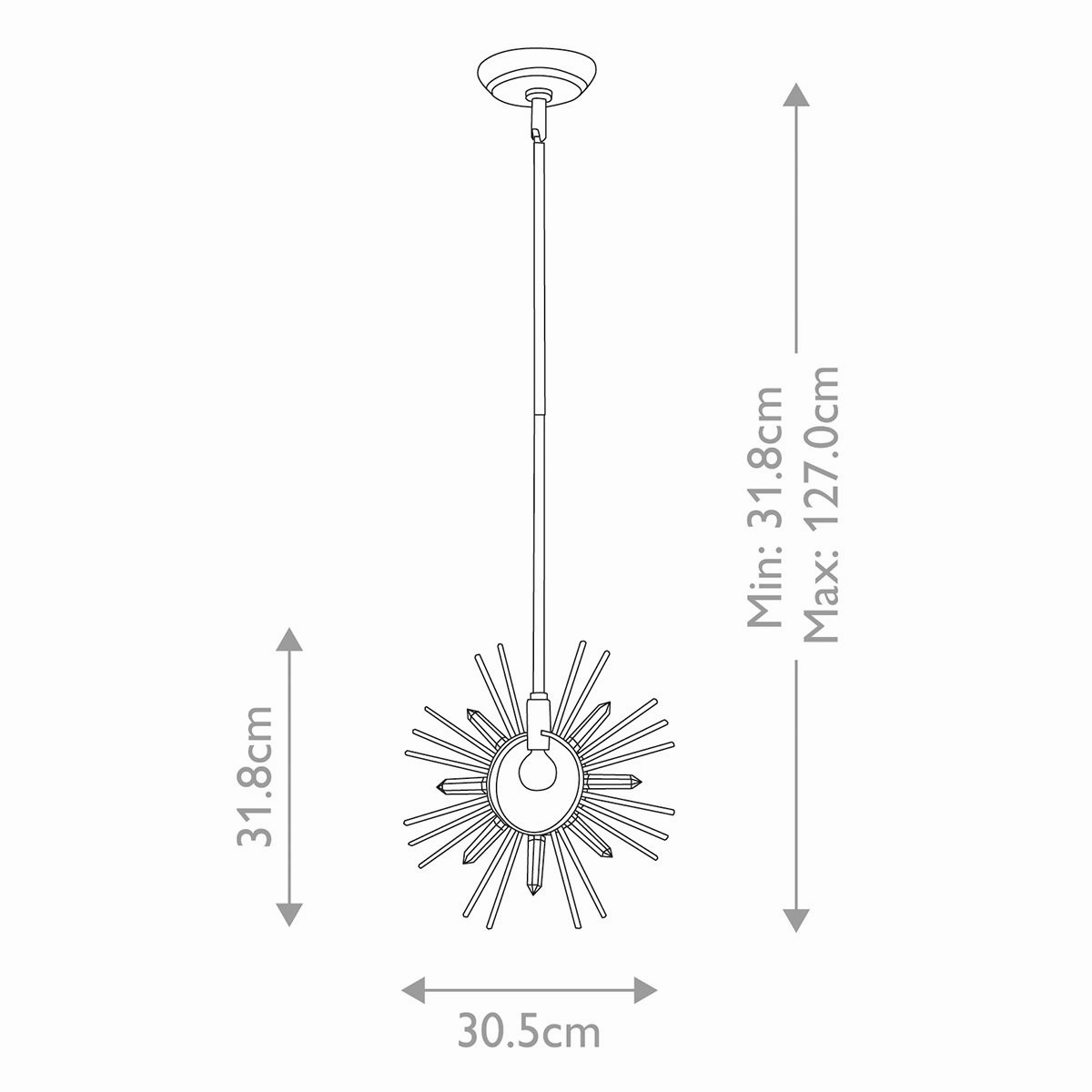 Sun King Gold Leaf Modern Ceiling Pendant Light